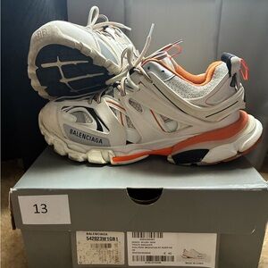 Balenciaga Orange and White Athletic Shoes